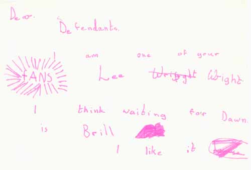 scan of fan mail