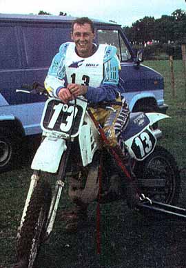 scanned colour print of proud motocross poseur