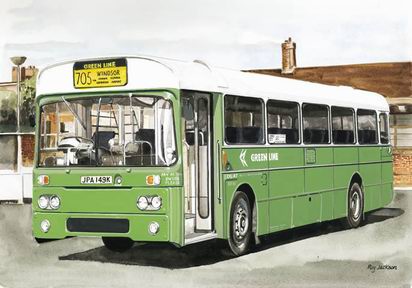 photograph of green line bus